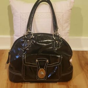 Black shiny coach bag